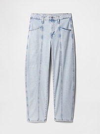 High Rise Seamed Barrel Jeans