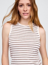 Ribbed Stripe Shell Tank Top