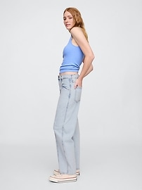 High Rise Seamed Barrel Jeans