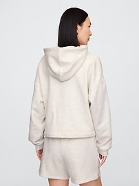 Relaxed Fleece V-Neck Hoodie