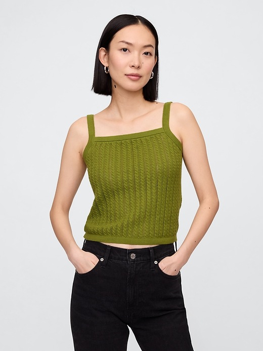 Open-Stitch Sweater Tank Top