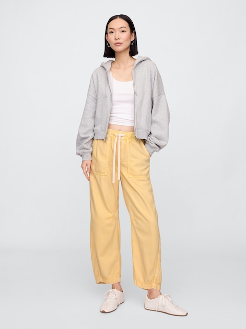 Mid Rise SuperSoft Pull-On Barrel Jeans