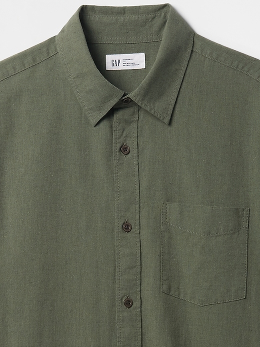 Image number 4 showing, Linen-Blend Shirt in Standard Fit