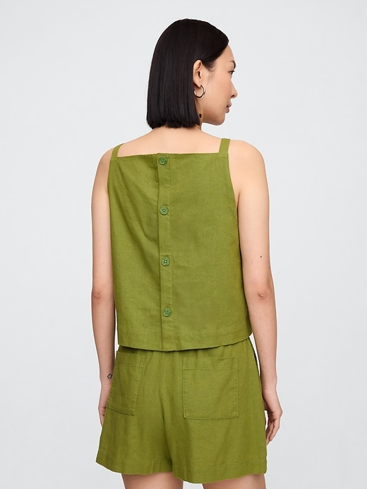 Image number 2 showing, Linen-Blend Apron Top