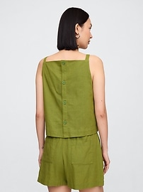 Linen-Blend Apron Top