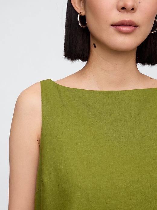 Image number 4 showing, Linen-Blend Apron Top