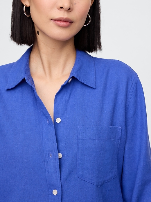 Image number 4 showing, Linen-Blend Easy Shirt