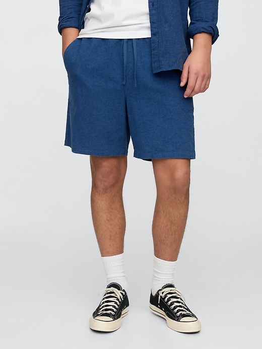Image number 3 showing, 7" Linen-Blend Easy Shorts