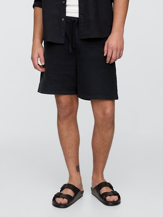 Image number 3 showing, 7" Linen-Blend Easy Shorts