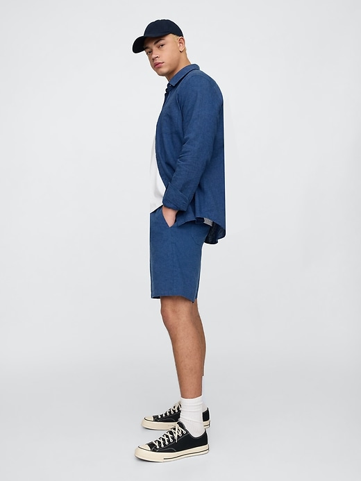 Image number 4 showing, 7" Linen-Blend Easy Shorts