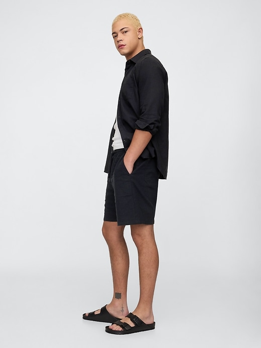 Image number 4 showing, 7" Linen-Blend Easy Shorts