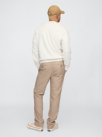 Straight Linen-Blend Pants