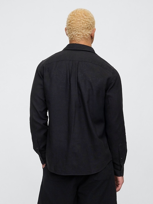 Image number 2 showing, Linen-Blend Shirt in Standard Fit