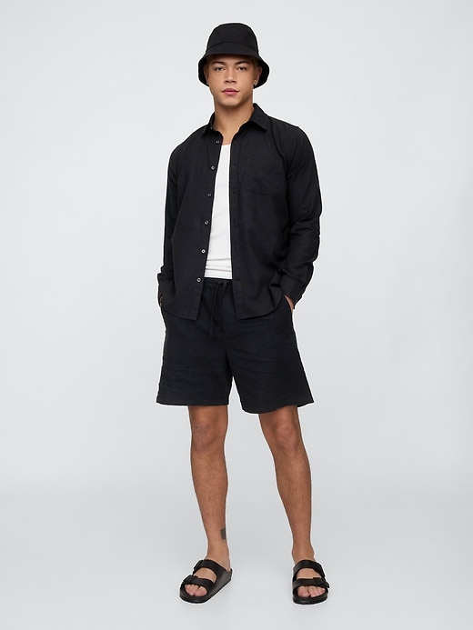 Image number 3 showing, Linen-Blend Shirt in Standard Fit