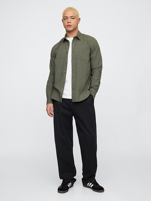 Image number 3 showing, Linen-Blend Shirt in Standard Fit