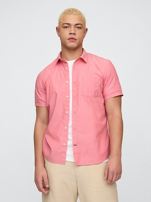 Image number 1 showing, Stretch Poplin Shirt in Standard Fit