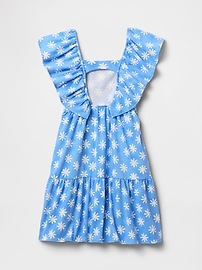 Kids Textured Flutter Sleeve Dress