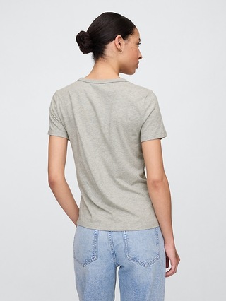 GAP Favorite V-Neck Tee - T-shirt Donna A V In Jersey Morbido, Tinta Unita, Lavabile In Lavatrice