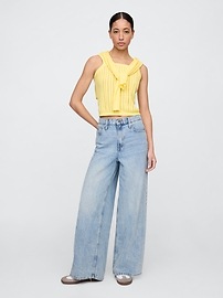 Open-Stitch Sweater Tank Top