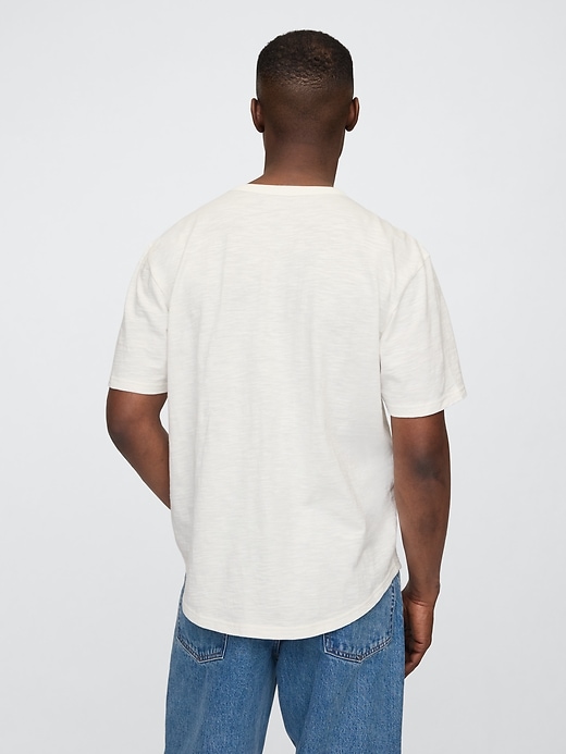 Image number 2 showing, Lived-In Relaxed Curved Hem Henley T-Shirt