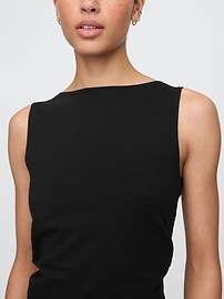 Ribbed Boatneck Tank Top