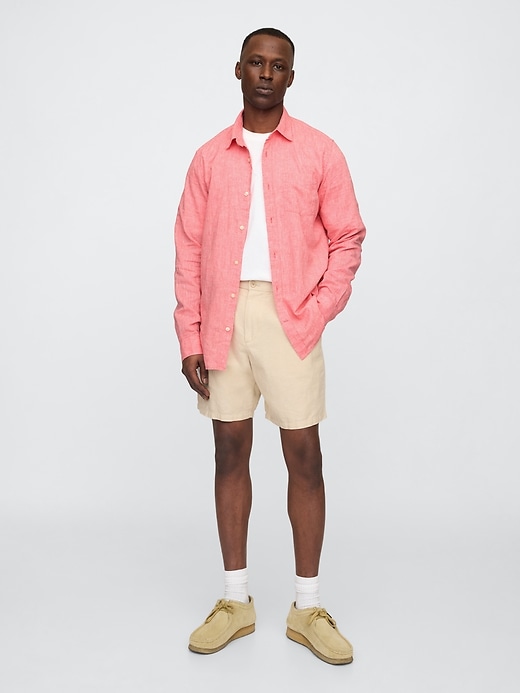 Image number 3 showing, Linen-Blend Shirt in Standard Fit