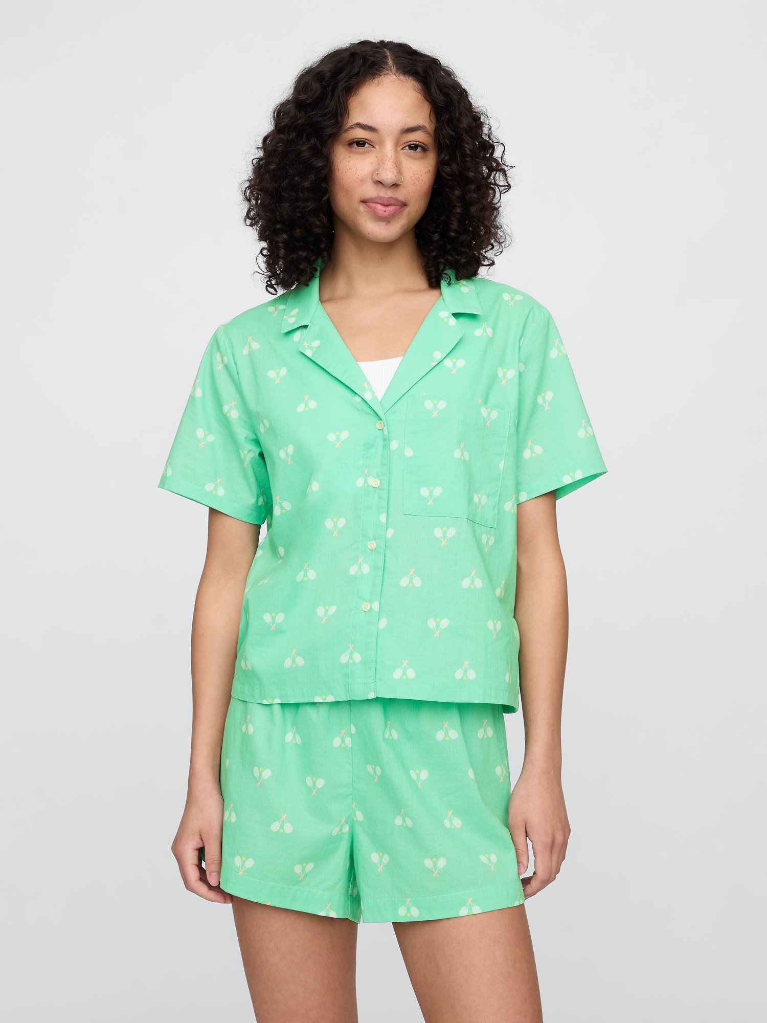 Poplin PJ Shirt - Green