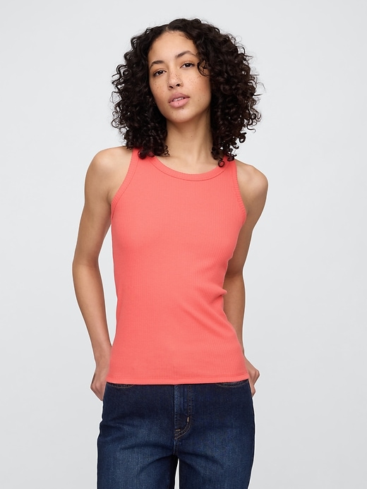 Image number 1 showing, Ribbed Scoopneck Tank Top