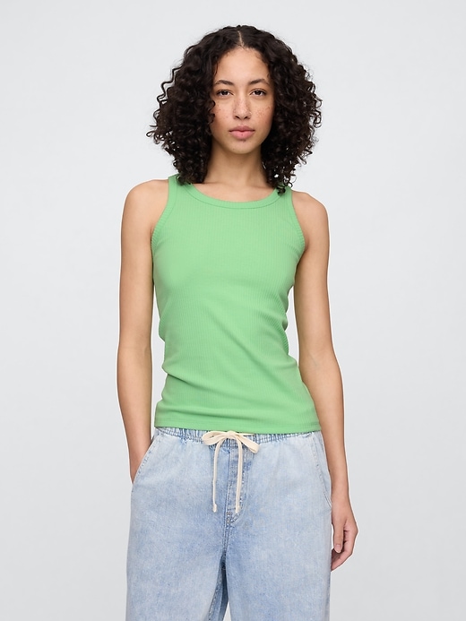 Image number 1 showing, Ribbed Scoopneck Tank Top