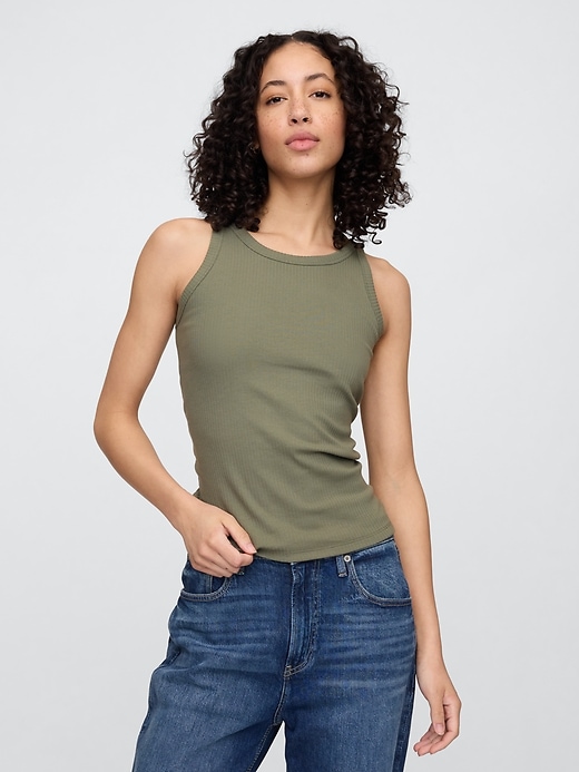 Image number 1 showing, Ribbed Scoopneck Tank Top