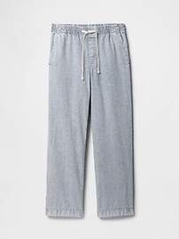 High Rise Pull-On Stripe Wide-Leg Jeans