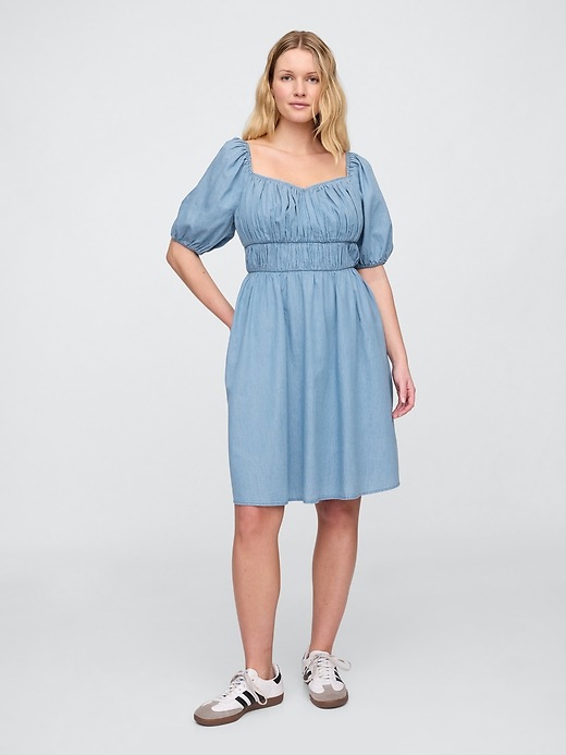 Puff Sleeve Sweetheart Mini Dress