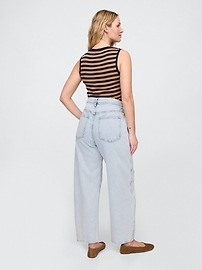 High Rise Seamed Barrel Jeans