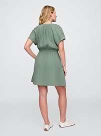 Gauze Splitneck Midi Dress