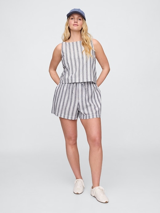 Image number 5 showing, 4" Mid Rise Pull-On Linen-Blend Shorts
