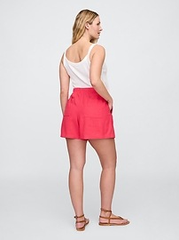 4" Mid Rise Stripe Linen-Blend Shorts