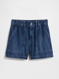 4" High Rise SuperSoft Denim Utility Shorts
