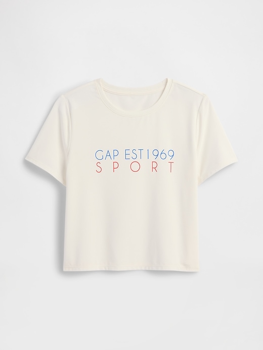 Image number 5 showing, GapFit Brushed Jersey Cropped T-Shirt