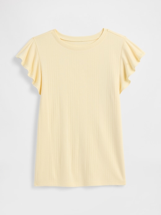 Image number 5 showing, Ribbed Flutter Sleeve T-Shirt