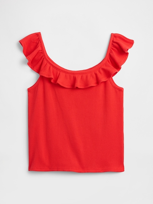 Image number 2 showing, Kids Ribbed Ruffle Tank Top