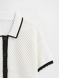 Collared Crochet Cardigan