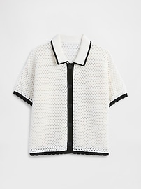 Collared Crochet Cardigan
