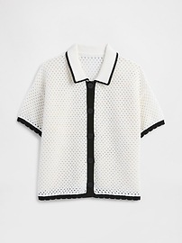 Collared Crochet Cardigan