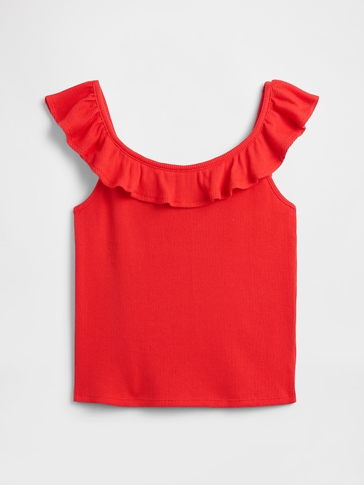 Image number 1 showing, Kids Ribbed Ruffle Tank Top