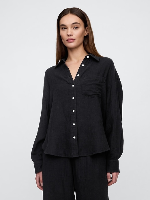 Image number 1 showing, Gauze Big Shirt