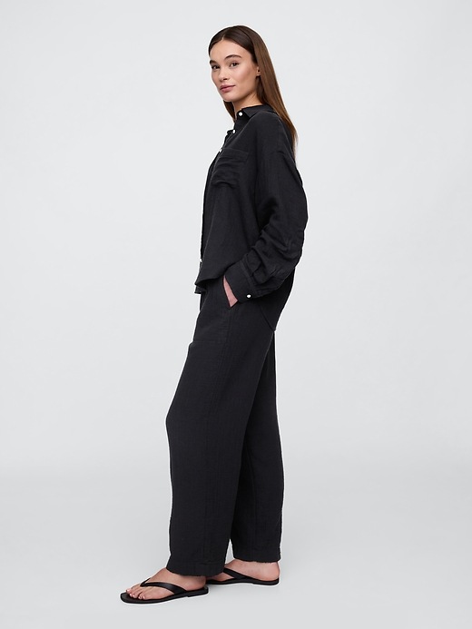 Mid Rise Gauze Pull-On Wide-Leg Pants