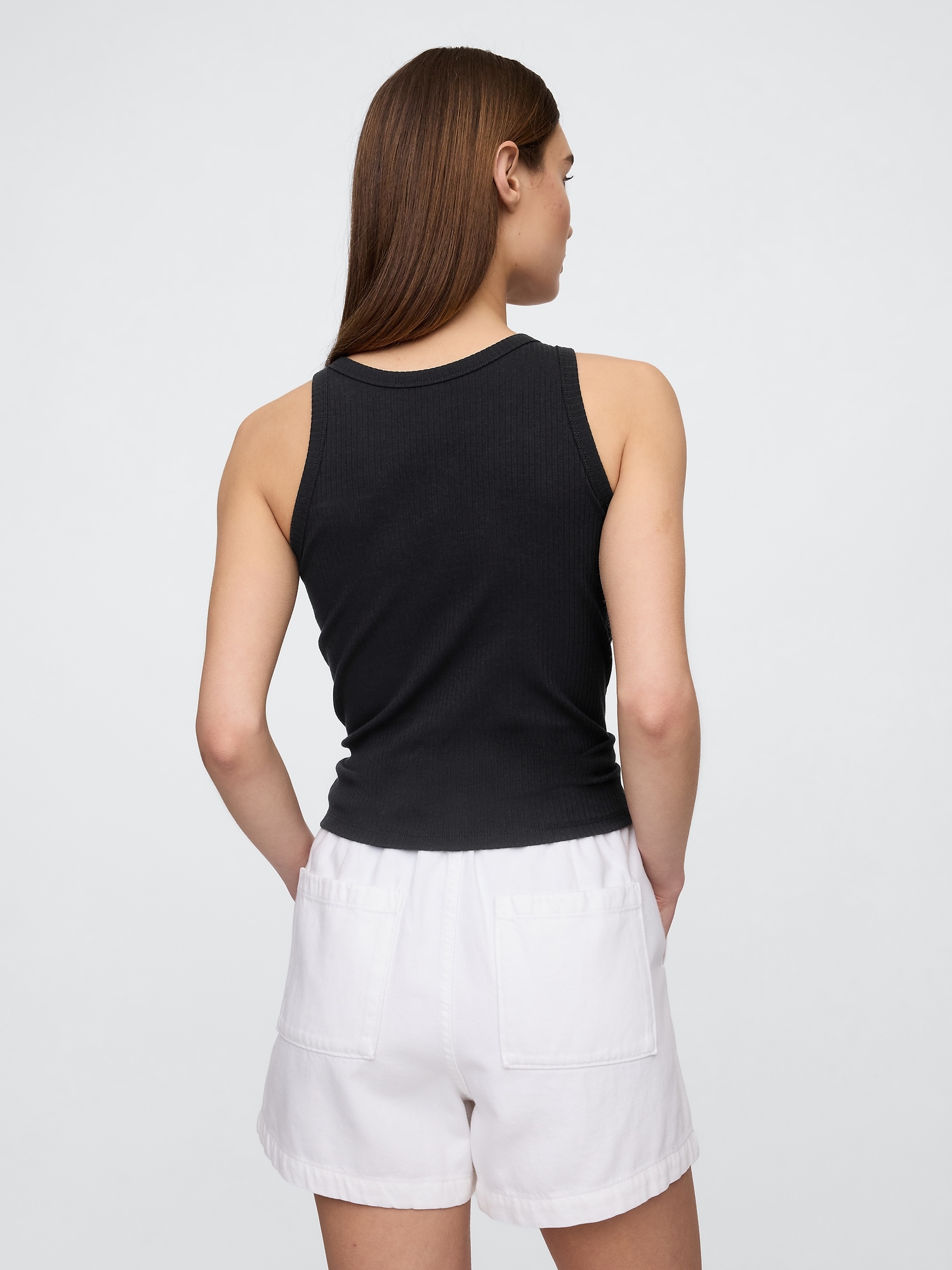 Ribbed High Neck Tank | Gap Factory