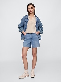 Open-Stitch Collared Sweater Tank Top