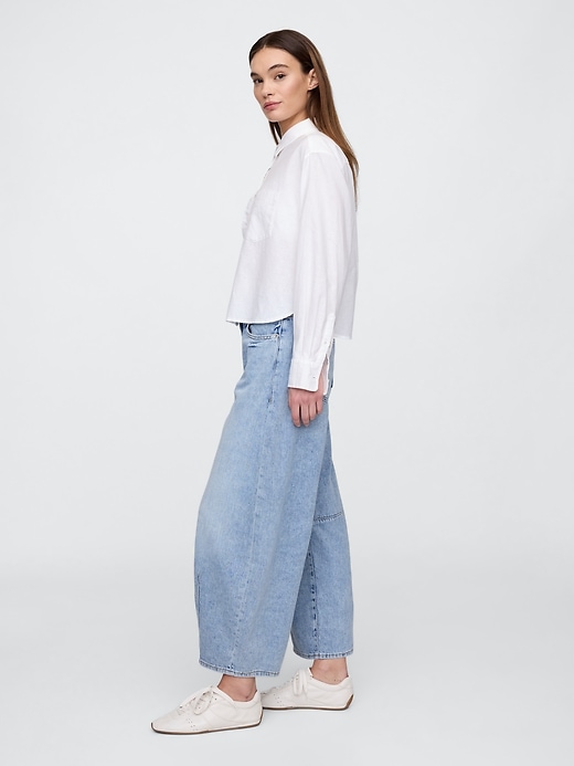Image number 3 showing, Mid Rise Horseshoe Crop Jeans