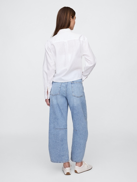 Image number 4 showing, Mid Rise Horseshoe Crop Jeans